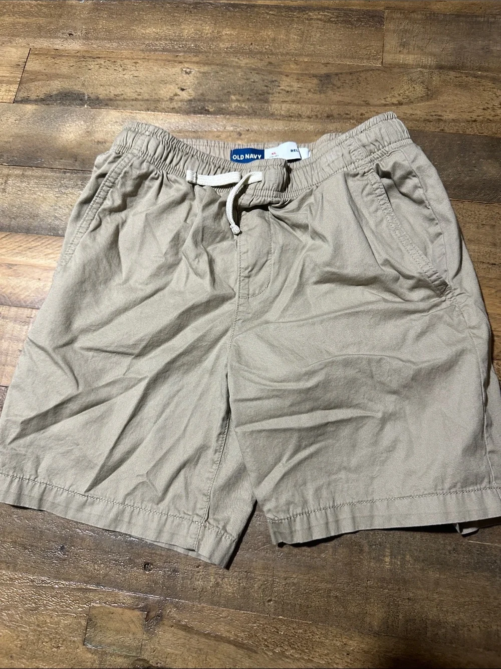 Old Navy Boy's  Tan Flat-Front Drawstring Shorts Size XL ( 14-16)